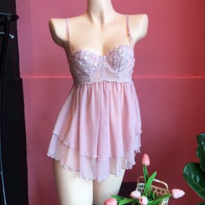 Váy ngủ phối nữ tính MJ Lingerie MJ-007